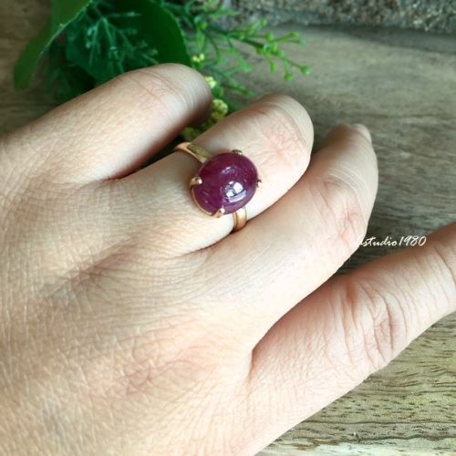 Natural star ruby ring, 18k yellow gold ruby engagement ring gift