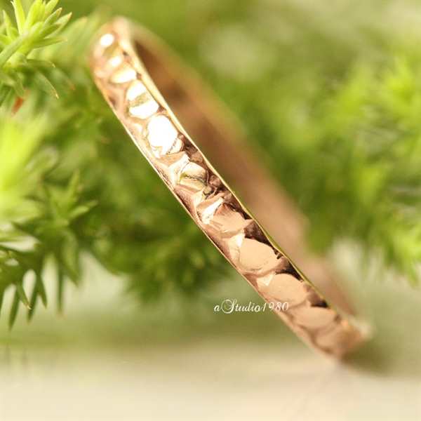 14k Rose gold ring - promise ring - Couple ring set 