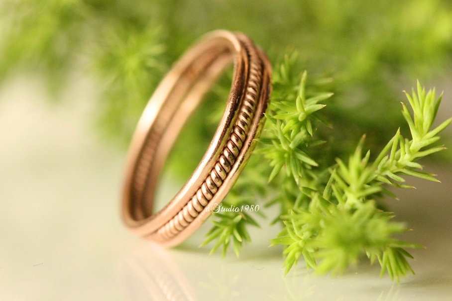  14k Rose gold ring - promise ring - Couple ring set 
