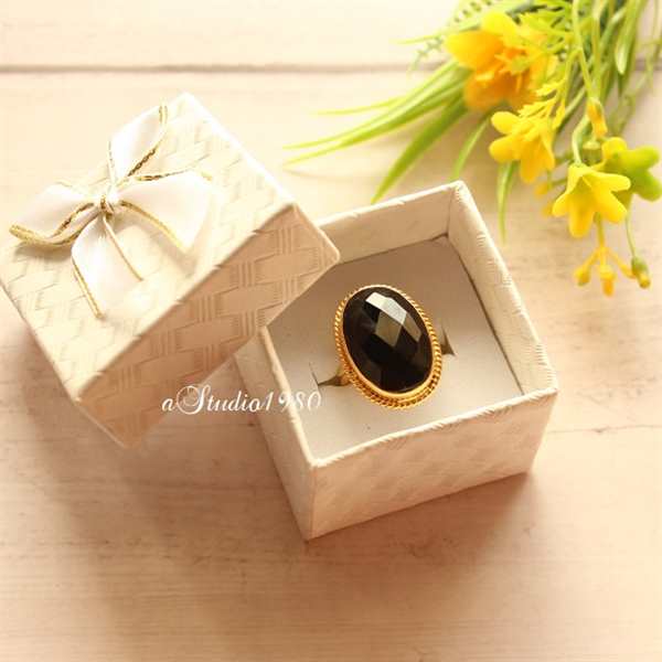 18k Gold Statement ring, black onyx Ring, Artisan handmade ring