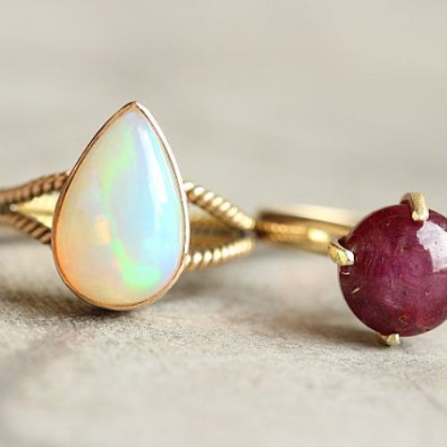 18k Gold ring, Star Ruby ring, Wedding engagement promise ring