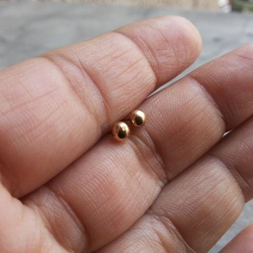 22K Gold Stud Earrings, Gold earrings jewelry, 5mm small studs