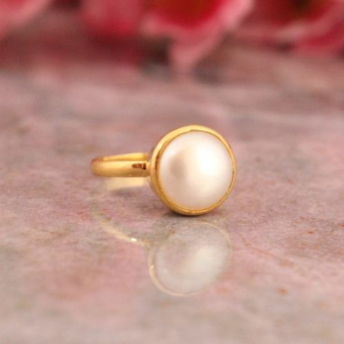 22k gold ring Gold pearl