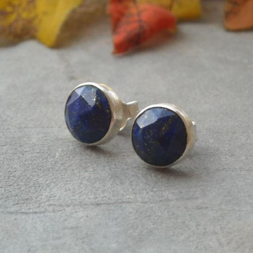 8mm lapis lazuli stud earrings
