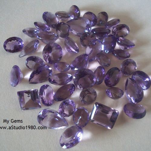 Amethyst Ring, Purple ring, Prong set ring in silver