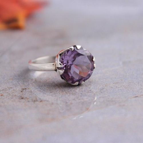Amethyst Ring Sterling silver ring