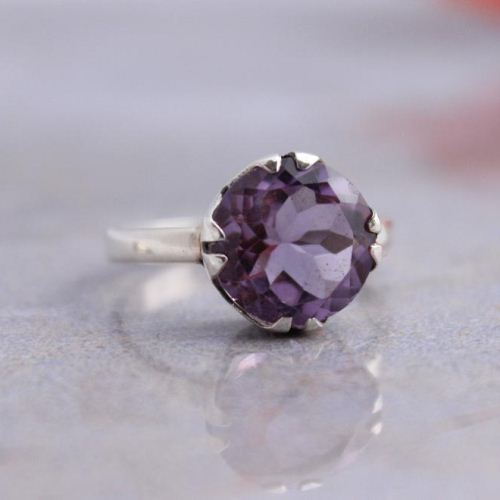 Amethyst Ring - Sterling silver ring - February birthstone rings