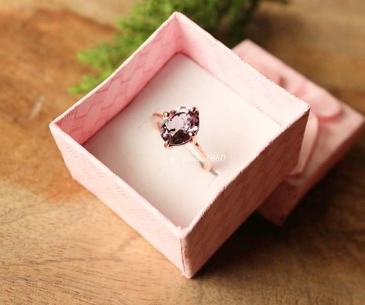 Amethyst ring - 14K rose gold Ring - Engagement ring- gold