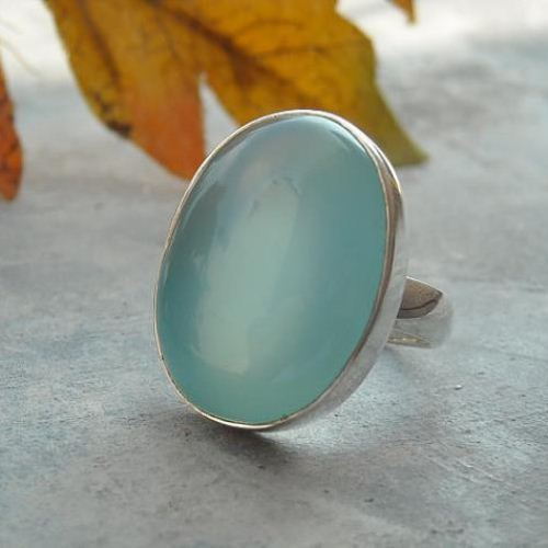 Aqua chalcedony ring aqua bold