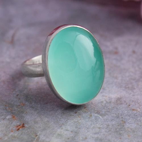 Aqua chalcedony sterling silver gemstone