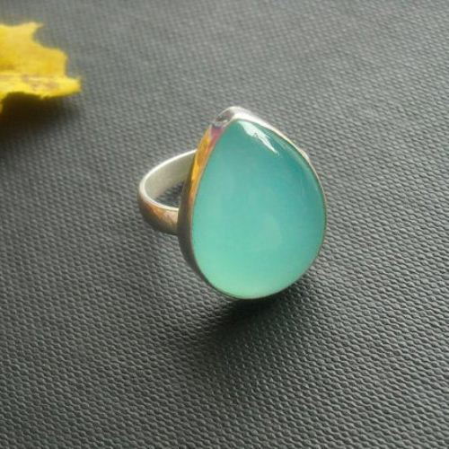 Aqua rings Aqua blue chalcedony