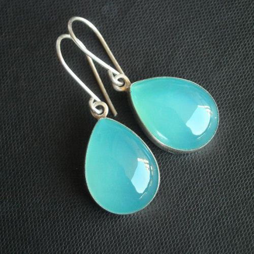 Aqua tear drop earrings Aqua