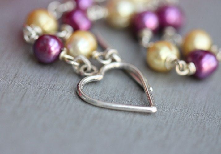 Artisan Pearl bracelet handmade gemstone