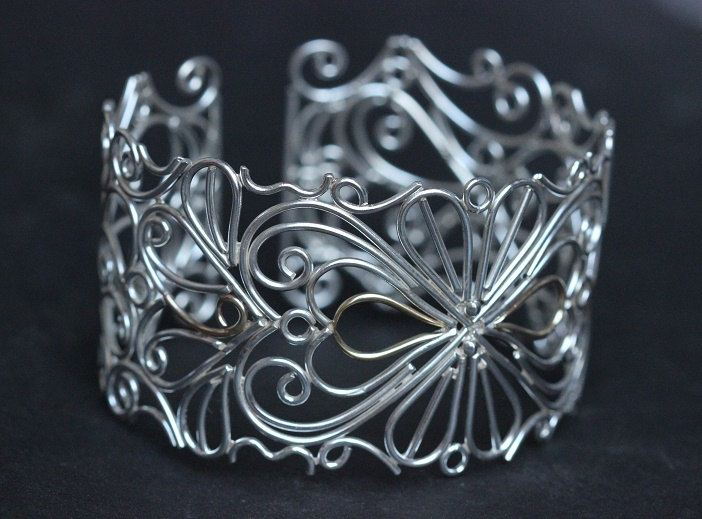 Artisan bracelet 14k Gold silver