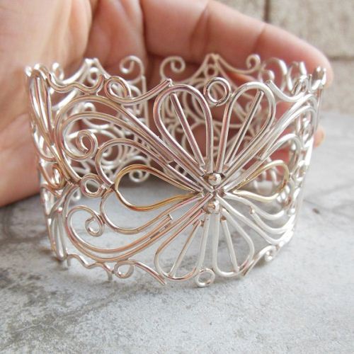 Artisan bracelet, 14k Gold silver bracelet, Handmade bracelet gift