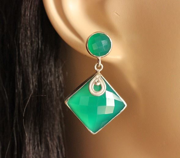 Artisan statement jewelry earrings Faceted