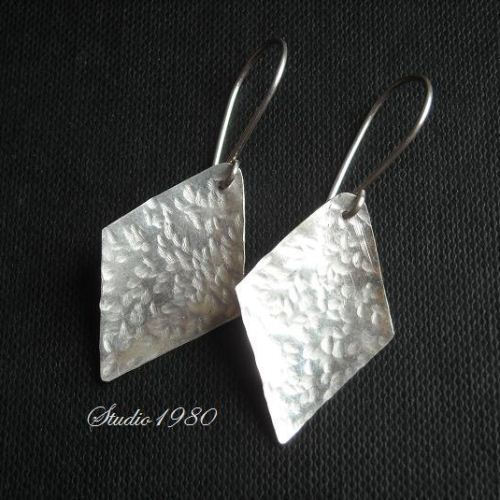 Artisan sterling silver hammered earrings