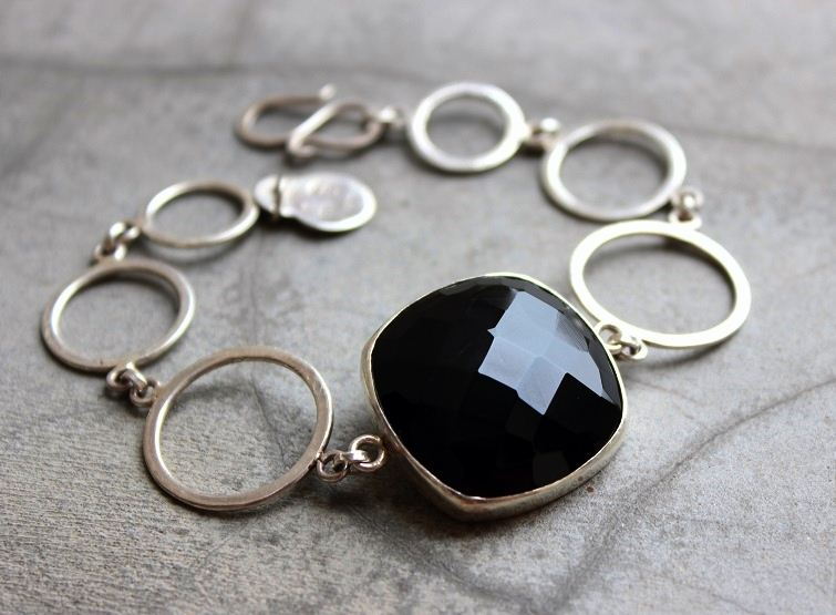 Black onyx bracelet Sterling silver