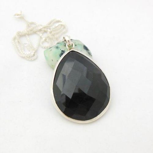 Black pendant Black onyx pendant