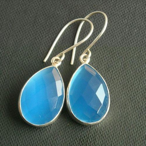 Blue Chalcedony Earrings Chalcedony Earring