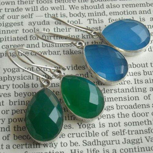 Blue Chalcedony Earrings,Chalcedony Earring,Chalcedony jewelry,blue Chalcedony,sterling silver