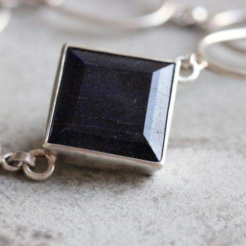 Blue Sapphire Bracelet, Handmade bracelet, Artisan silver bracelet