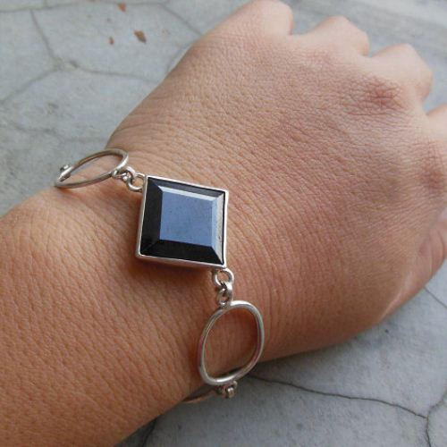 Blue Sapphire Bracelet, Handmade bracelet, Artisan silver bracelet