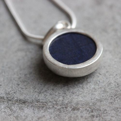 Blue Sapphire necklace, Sapphire sterling silver handmade pendant