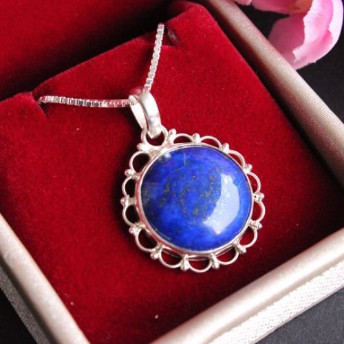 Blue pendant, Lapis lazuli pendant, Lapis pendant silver jewelry