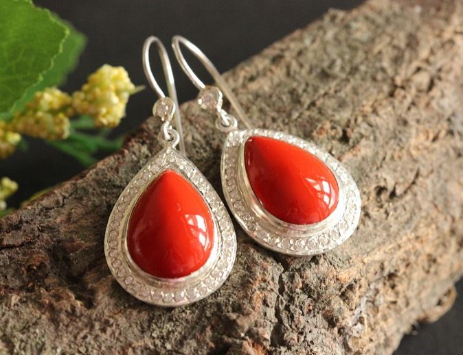 Bridal Coral earings Artisan Earrings