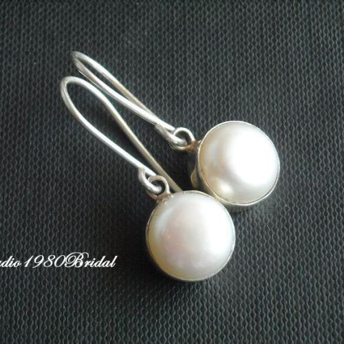 Bridal pearl earrings