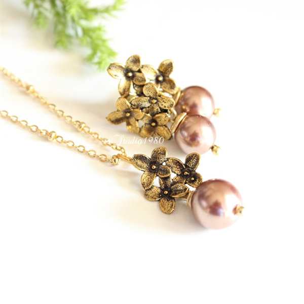 Bridesmaid jewelry sets of 5 - Bridesmaid gifts - Pearl set