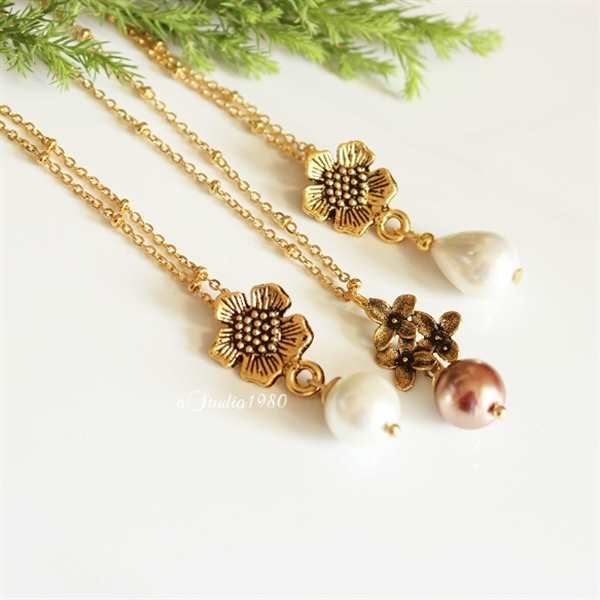 Bridesmaid jewelry sets of 5 - Bridesmaid gifts - Pearl set