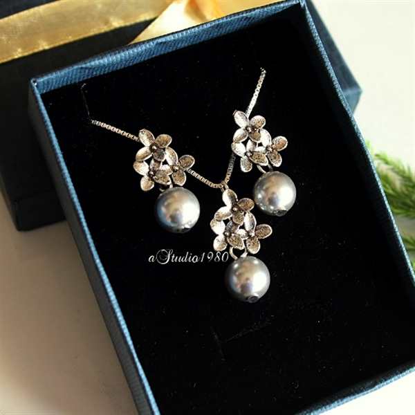 Bridesmaid jewelry sets of 5 - Bridesmaid gifts - Pearl set