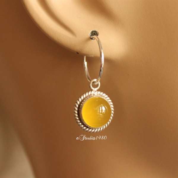 Canary yellow earrings, Bridesmaid gifts  silver gemstone jewelry
