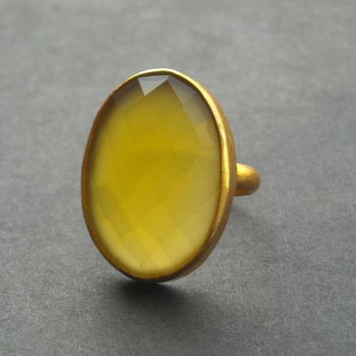Canary yellow ring 23k gold