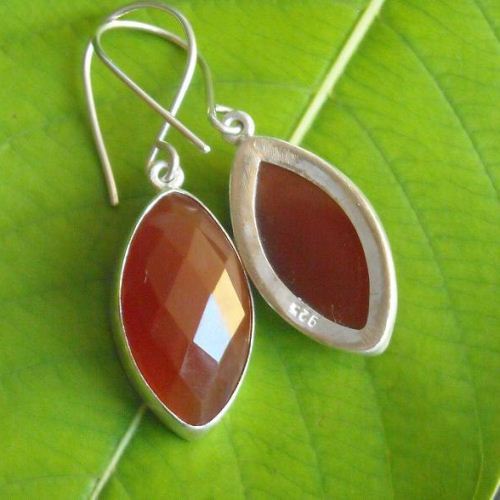 Carnelian Earrings,Carnelian Jewelry, Carnelian marquise earrings, handmade sterling silver ,gemstone earrings