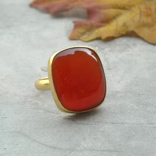 Carnelian jewelry carnelian vermeil ring