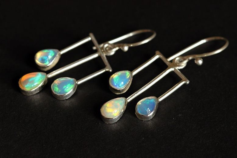 Genuine opal earrings Artisan Opal