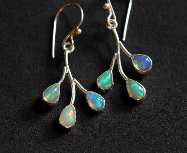 Genuine opal earrings Artisan Opal