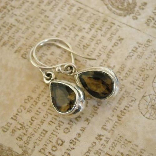 Faceted smoky quartz earrings beautiful