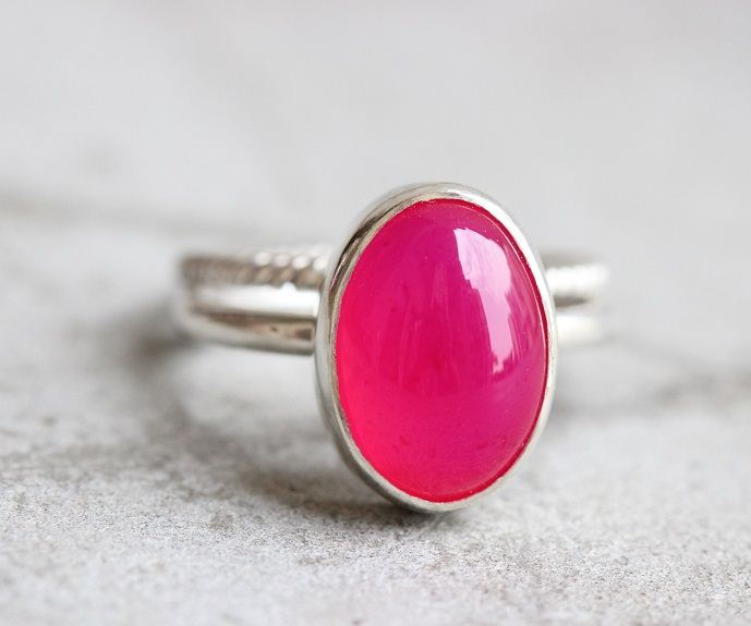 Fuschia Pink ring Stackable ring
