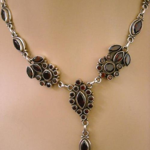 Garnet necklace bridal necklace jewelry