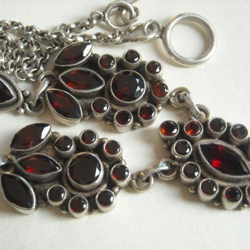 Garnet necklace - bridal necklace jewelry - artisan pendant necklace