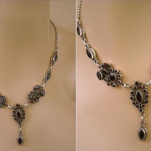 Garnet necklace - bridal necklace jewelry - artisan pendant necklace