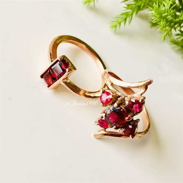 Garnet ring - 14K rose gold Garnet Ring - Engagement ring- gold