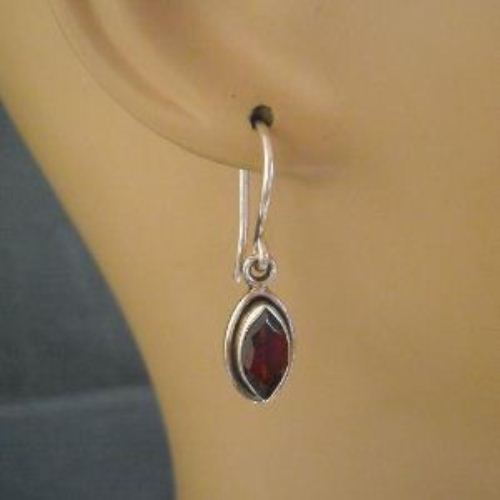 GARNET HANDMADE sterling silver gemstone earrings