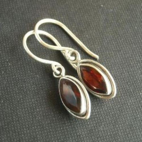 GARNET HANDMADE sterling silver gemstone earrings