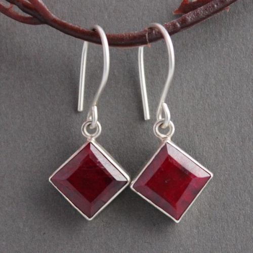 Genuine Ruby earrings Ruby dangle