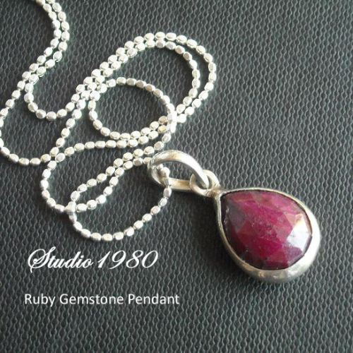 Genuine red ruby pendant chain